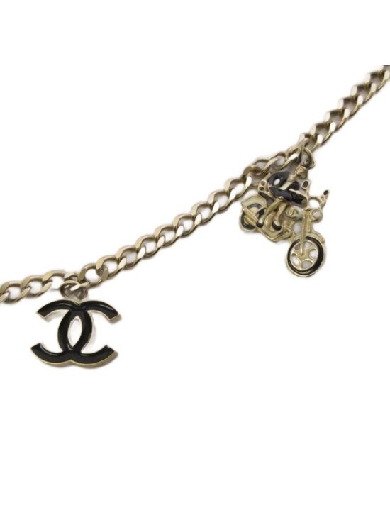 Chanel CC Logo Chain Belt Heart Bike Motif Gold Color KH